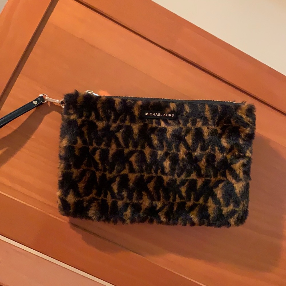 NWOT Michael Kors fur clutch